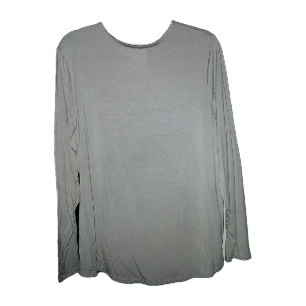 NWT CHICOS Womens 3 XL Karina Shirtail Long Sleeve Knit Top Solid Putty Beige - Picture 9 of 9
